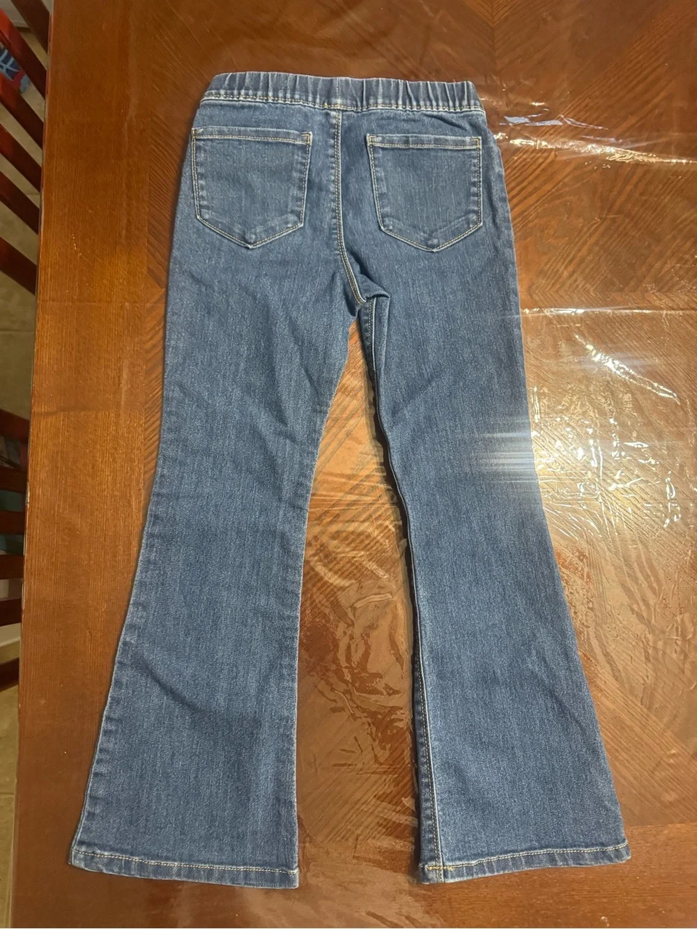 Lot of 3 Oshkosh/Carters Pull-On Jeans 7/8Dark Blue, Light Wash, and pink Cargo